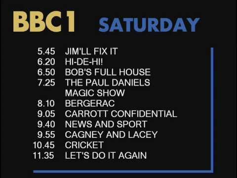 BBC 1 Closedown Mock - January 1987
