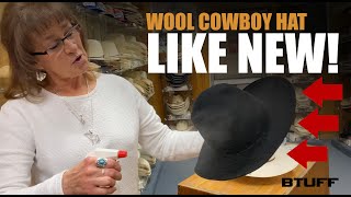 How to make a felt cowboy hat like new again!