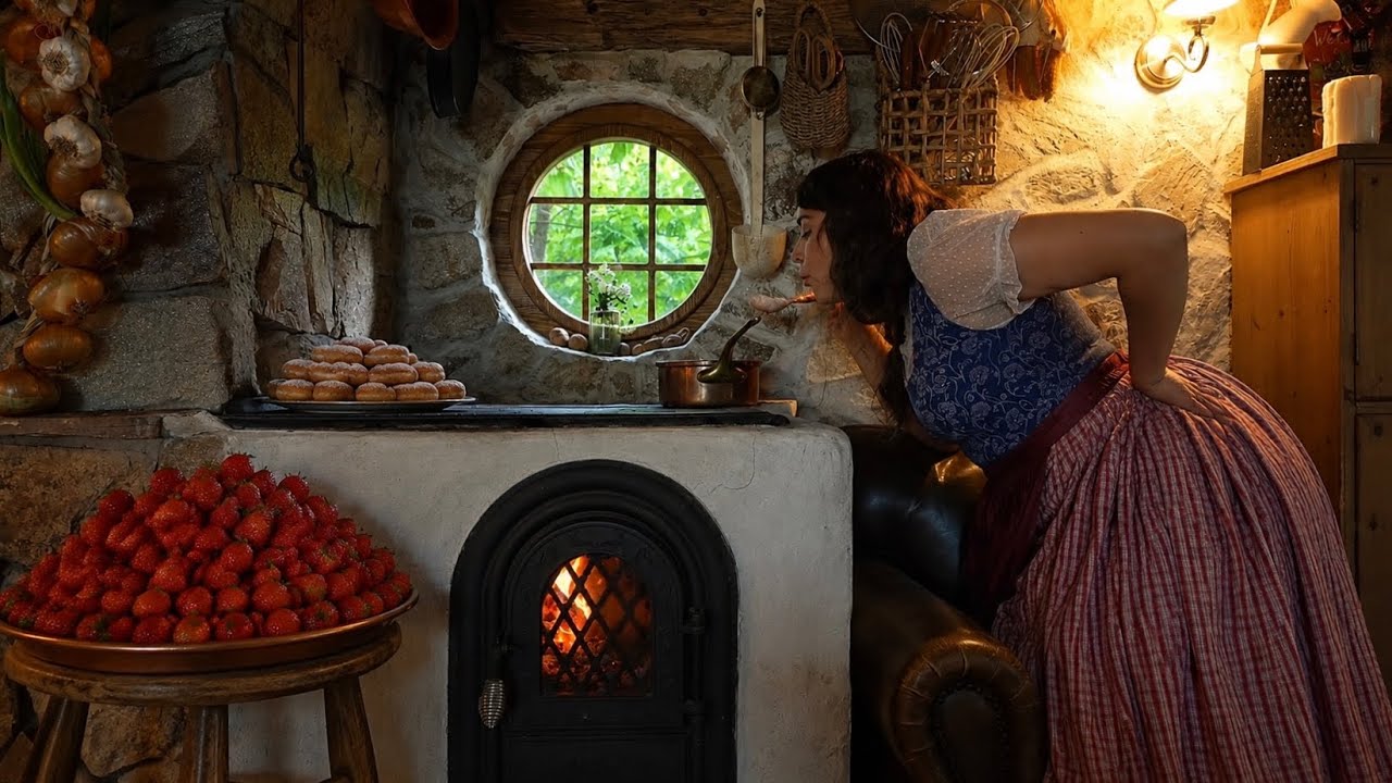 Soft Homemade Donuts & Strawberry Jam | Simple Village Life 