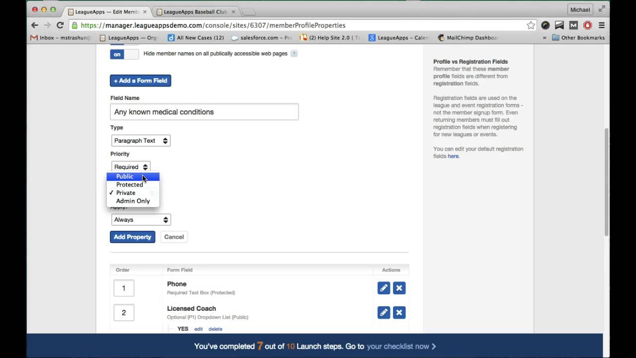 Member Profile Fields