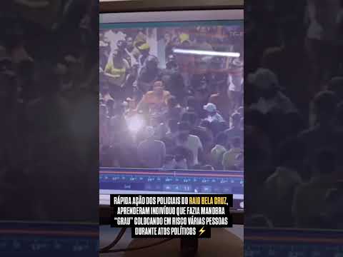 POLICIAIS DO BP RAIO PRENDE RAPAZ QUE FAZIA MANOBRAS ARRISCADAS EM BELA CRUZ CEARÁ, EVENTO POLITICO