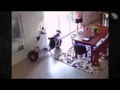 A fire on an electric scooter charged at home from a domestic socket