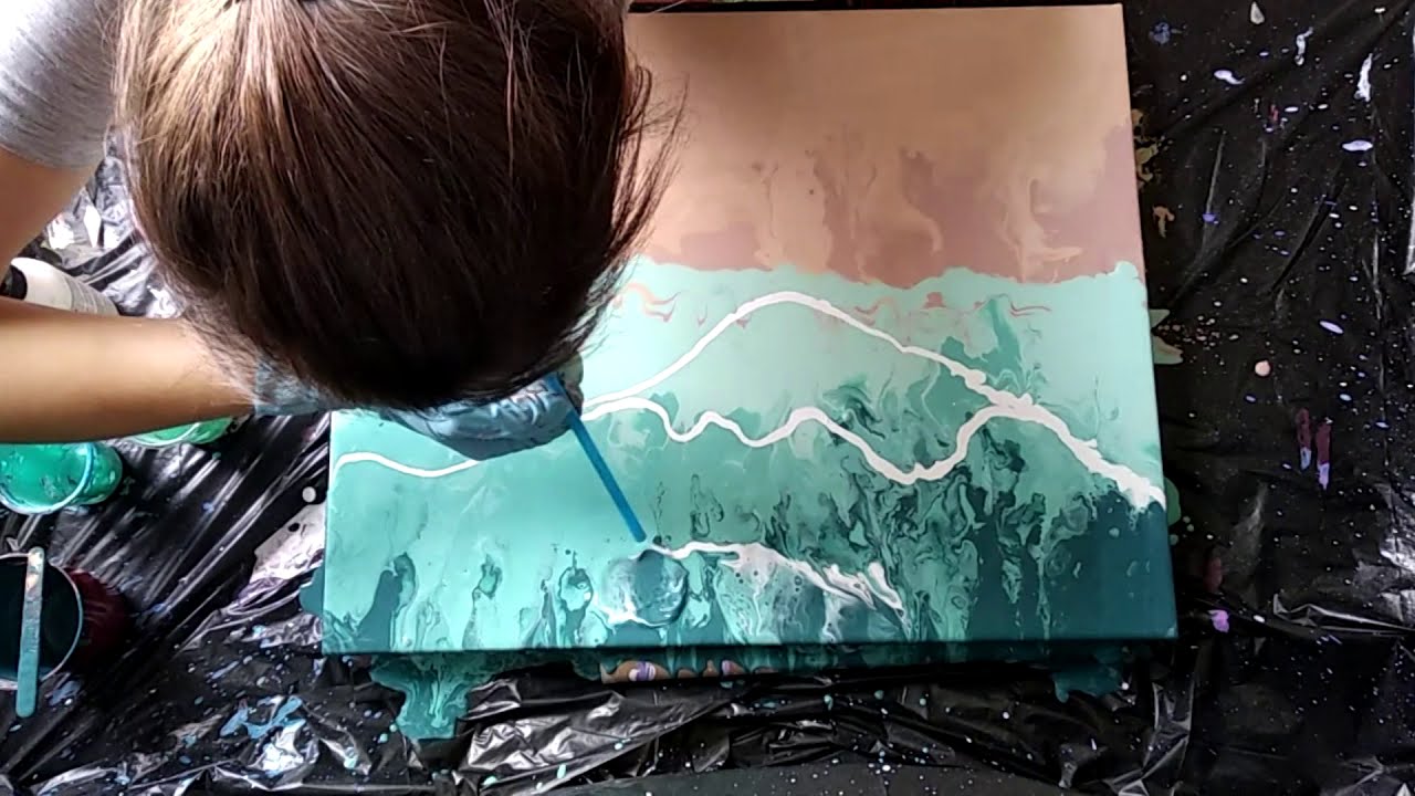 12 must watch beach acrylic pour painting fluid art by cathy sik