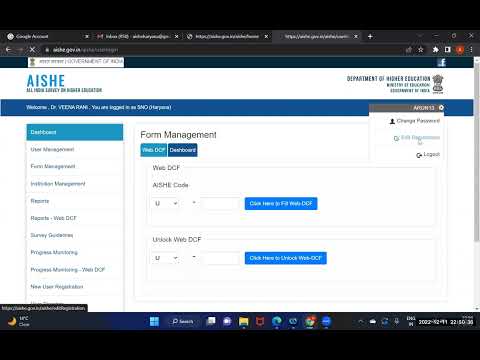 To update Nodal Officer details on AISHE PORTAL