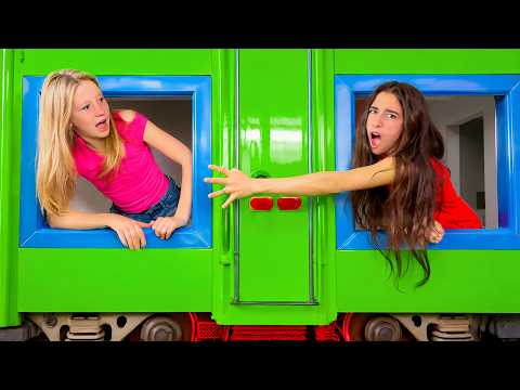 Nastya and Eva play hide and seek in secret rooms