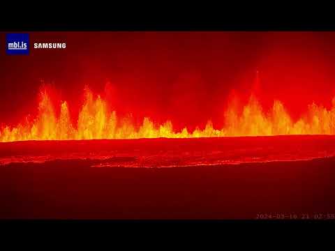 FIRE in the SKY! March 16 2024 Sundhnúksgígaröð Volcano ICELAND Rare views of the eruption