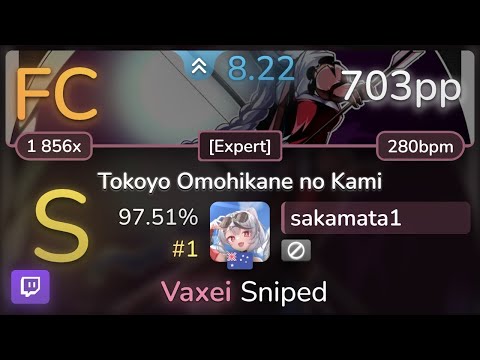 🔴 8.2⭐ sakamata1 | UNDEAD CORPORATION - Tokoyo Omohikane no Kami [Expert] 97.51% (#1 703pp FC)- osu!