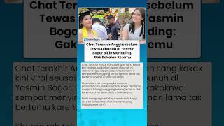 Chat Terakhir Anggi sebelum Tewas Dibunuh Teman di Yasmin Bogor: Gak Bakalan Ketemu