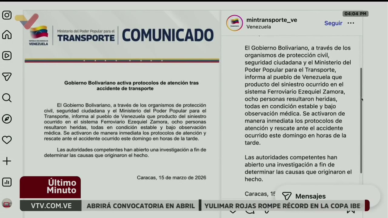 Ocho personas heridas por accidente en ferrocarril de los Valles del Tuy: Se abre investigación