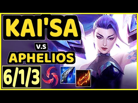 HYBRID (KAI'SA) vs APHELIOS - 6/1/3 KDA BOTTOM ADC GAMEPLAY - KR Ranked GRANDMASTER