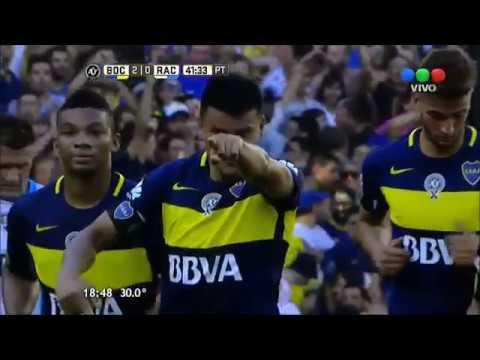 Goal of Bou (2-0) Boca Juniors vs Racing. Tournament First Division 2016.