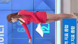 赤いワンピースのキム・ユンヒアナウンサー 4K