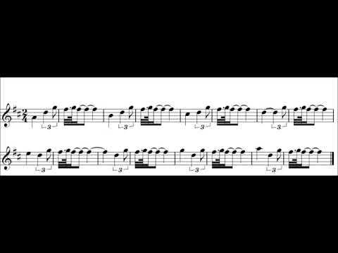 Great Highland Bagpipes Intermediate Exercise 23 – high pitch half speed