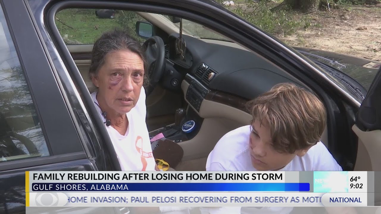 Family left with broken bones, destroyed home after tornado swept through Gulf Shores