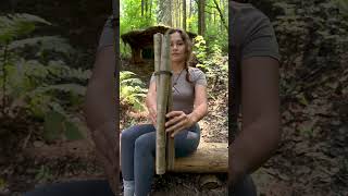 She made this in the forest in just 3 minutes 🪵⏱️✨#camping #survival #bushcraft #outdoors