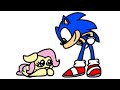 Sonic Meets Fluttershy IN COLOR Sonic The Hedgehog MLP Animation