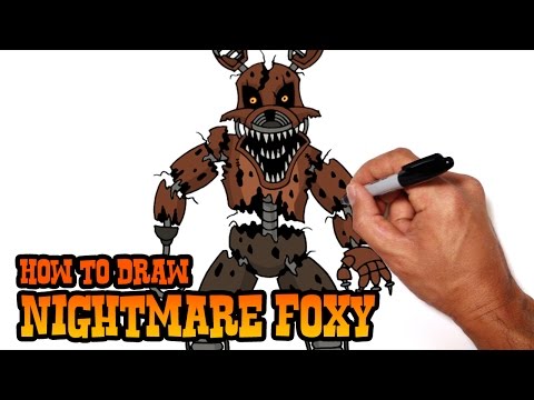 How to Draw Nightmare Foxy | Five Nights at Freddy's - YouTube