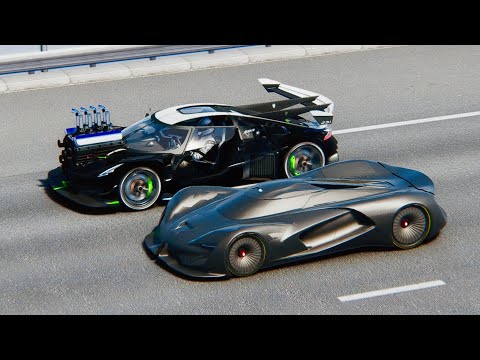 Koenigsegg Dragster Concept vs SRT Tomahawk VGT at Drag Race 24 KM