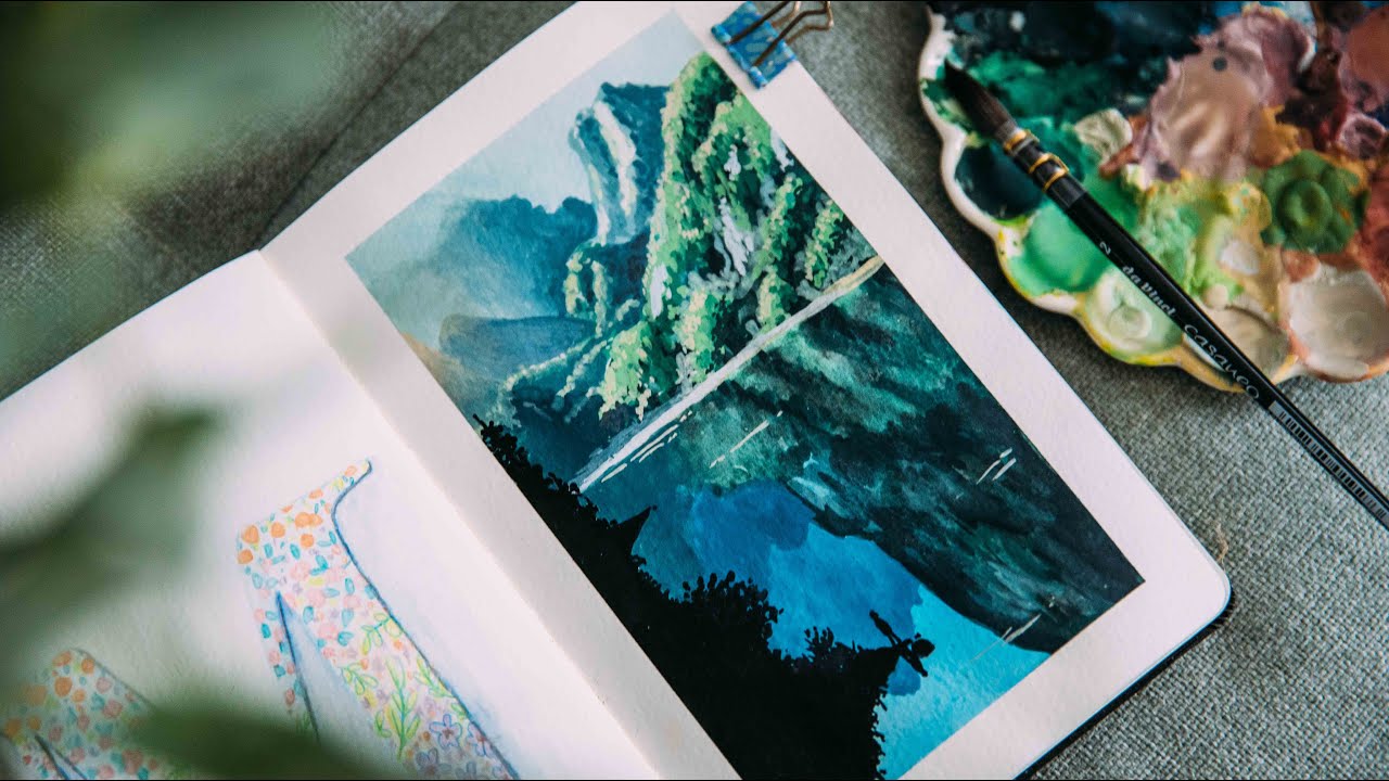 Gouache Painting | Landscape Tutorial