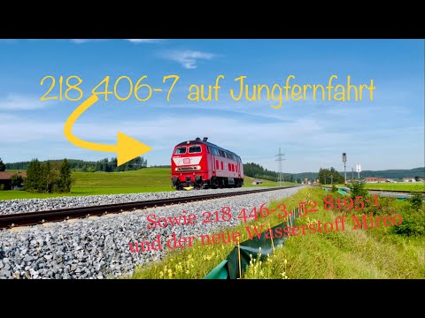 218 406-7 ganz frisch in Orientrot auf Jungfernfahrt! Sowie 218 446-3, 52 8195-1 und der H2-Mireo!