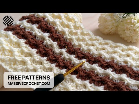 SUPER EASY Crochet Pattern for Beginners (1 ROW REP)! 👌 Crochet Stitch for Blanket, Bag & Scarf
