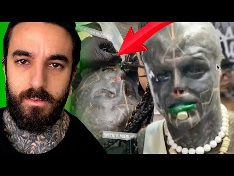 BLACK ALIEN se TATÚA los LABIOS de VERDE y SUFRE MUCHO 🤕