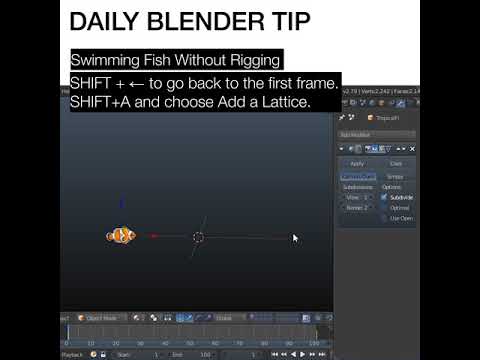 Daily Blender Tip #26 - Animate A Fish Without Rigging