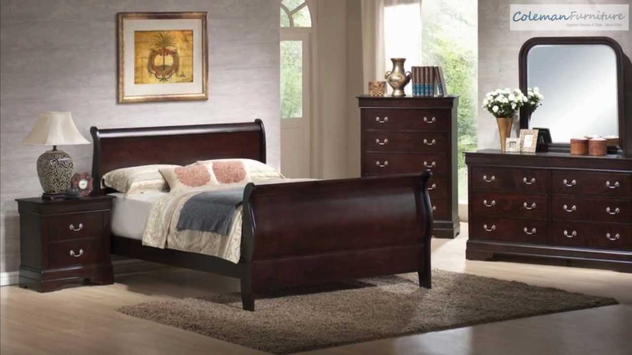 Louis Philippe Rich Cappuccino Sleigh Bedroom Set