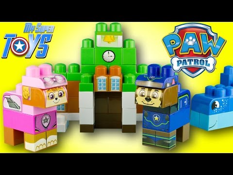 Paw Patrol Adventure Bay Ionix Blocks Set Chase Skye Mega Bloks 4k #Toy #Unboxing #Juguetes