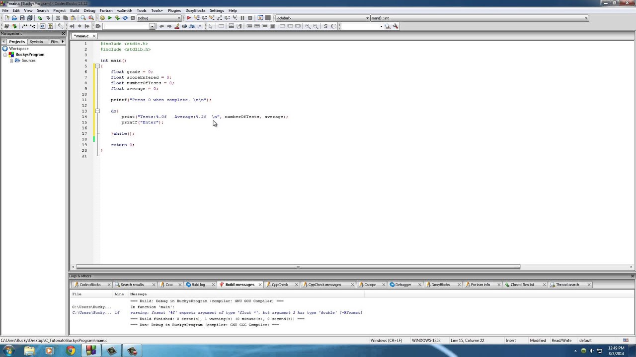 C Programming Tutorial - 26 - do while Loops