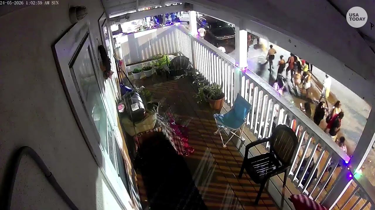 Crowd stampede near Myrtle Beach, SC captured in Ring camera footage