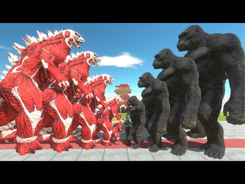 TITAN War - Growing COLOSSAL TITANGODZILLA VS Growing KING KONG - Animal Revolt Battle Simulator