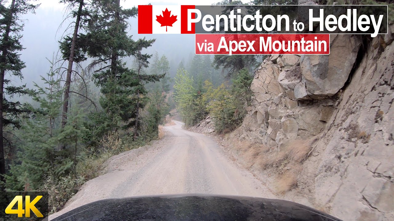 Driving the GRAVEL ROAD from Penticton to Hedley on a SMOKY day