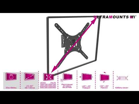 Миниатюра изображения товара Кронштейн для телевизора Ultramounts UM 868 (черный)