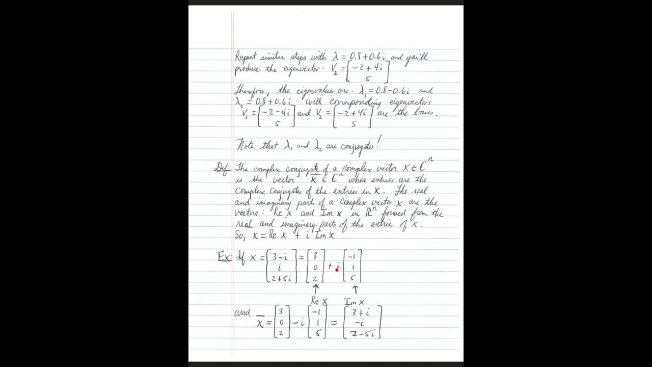 Complex Eigenvalues