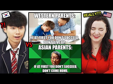 Asian Parents VS Western Parents, Korean & American Teens Reaction!!