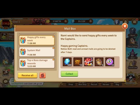 Weekly Gift Code_Epic Treasures & Gacha draw 300 Gallon for Lucky Reiju 🥰