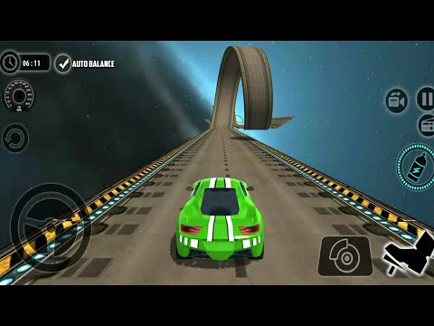 Impossible Stunt Car Tracks 3D: Green Car Driving Stunts Levels 13 & 14 - Android GamePlay