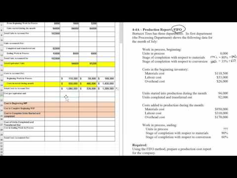 MA Module 4 Video 4 FIFO Production Report Problem 4 4A
