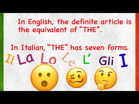 BASIC ITALIAN LANGUAGE: DEFINITE ARTICLE (English/ Filipino Translation )