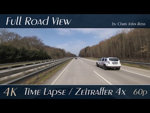 Autobahn (A27), Germany: Bremen - Bremerhaven - 4x Time Lapse (Zeitraffer) - 4K Ultra HD