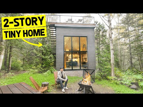 2-STÖCKIGER 300 Quadratfuß großer KLEINER WOHNTURM mit Dachterrasse! (Vollständige Airbnb-Tour)