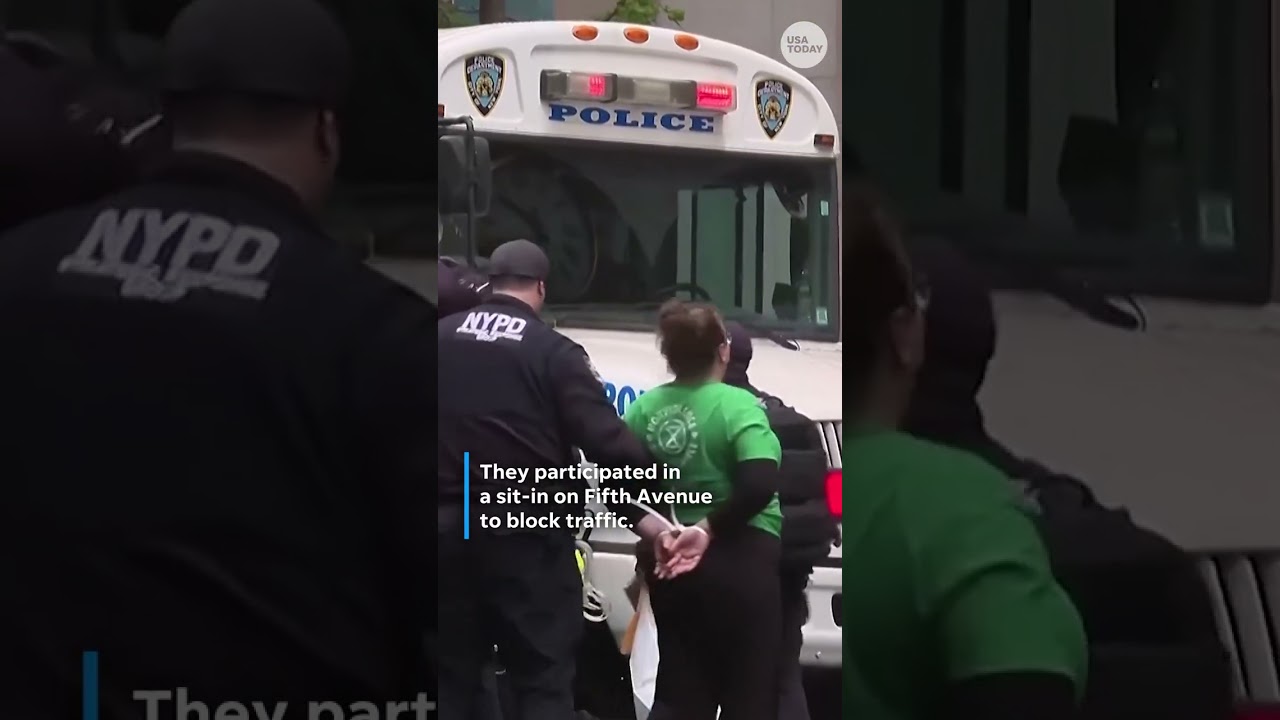 Climate activists arrested at Earth Day protest outside Trump Tower