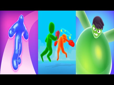 BLOB RUNNER 3D vs JELLY GIANT RUSH vs WOBBLE-MAN RUN - Triple Game