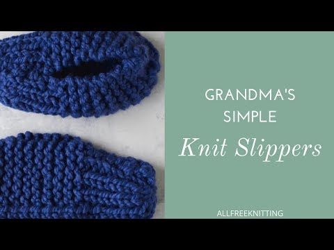 Grandma's Simple Knit Slippers