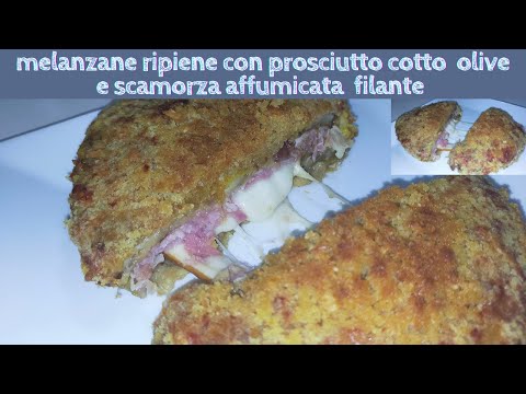 come fare melanzane ripiene con scamorza affumicata olive e prosciutto cotto al forno
