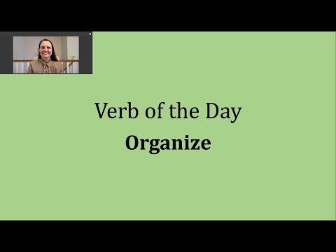Verb of the Day - Organize