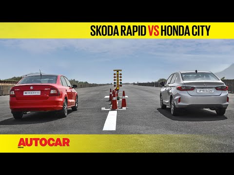 Drag Race: Skoda Rapid vs Honda City - It's turbocharged vs natural aspirated! | Autocar India
