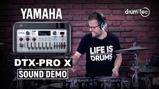 Video thumbnail for Yamaha DTX-PROX electronic drum sound module extended onboard kits sound demo by drumtecTV