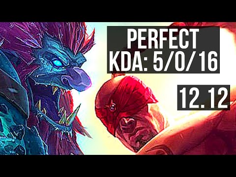 TRUNDLE vs LEE (JNG) | 5/0/16, Rank 8 Trundle | EUW Challenger | 12.12